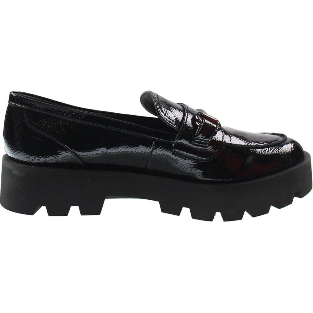 FRANCO SARTO Womens Sz 10M Bergamot Black Patent Lug Sole Platform Loafer Shoes - Picture 4 of 12